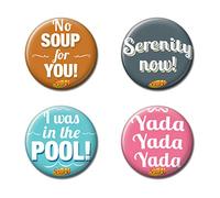 Ata-Boy Sienfeld Lot de 4 boutons de collection 1,25" - multicolore - Taille unique
