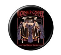 Ata-Boy Steven Rhodes Worship Coffee Bouton de 7,6 cm, Aluminium, Sans pierre précieuse