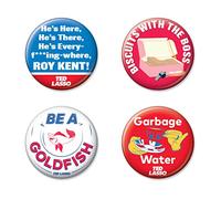 Ata-Boy Ted Lasso Lot de 4 boutons 2 boutons de collection sous licence officielle, Métal, Sans pierre précieuse