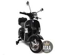 ATAA CARS Moto Vespa Officiel 12v électrique pour Enfants Licence Piaggio - Noir