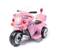 ATAA Moto de Police Peggy 6v - Rose-Moto électrique pour Enfants avec Batterie 6v, Motos Trois Roues pour garçons et Filles