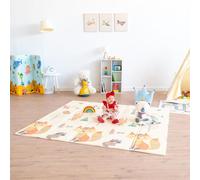 ATAA Tapis de Jeu pour bébés 180x200x1.5cm - Animaux - Tapis en Mousse XXL pour Enfant, Tapis d'éveil Pliable, Sol en XPE pour bébé Reversible, Tapis de Protection Lavable pour bébé