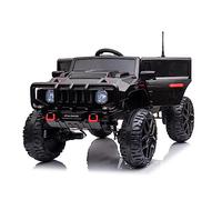 ATAA Voiture Électrique Enfant Dakar 12 V Noir 4x4, 4 Moteurs 35 W, Roues EVA, Télécommande Parentale, Siège Similicuir