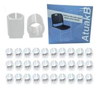 Atack-B 32 Pièces Patin Pied Chaise Tube Embout Tampon Capuchon Bouchon Protection Plancher Meuble Forme U en Plastique Chaise Jambe Caps Silicone Tube Pince (25mm, Blanc)
