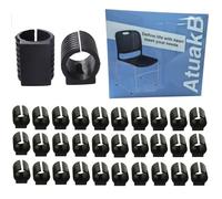 Atack-B 32pcs Patin Pied Chaise Tube Embout Tampon Capuchon Bouchon Protection Plancher Meuble Forme U en Plastique Chaise Casquettes,Chaise Jambe Caps Silicone Tube Pince (19mm,Noir)