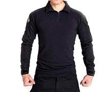 ATAIRSOFT BDU Combat Chemise de camouflage à manches longues pour homme avec coudières Protection pour l'armée militaire Airsoft Noir M