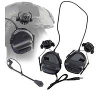 ATAIRSOFT Tactical Headset Headphone avec Microphone étanche à l'eau sans Fonction de réduction du Bruit, Noir