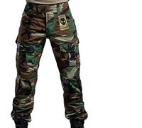ATAIRSOFT WorldShopping4U Hommes BDU Tournage Combat Pantalons Pantalon avec Genou Coussinet Woodland Camo pour Tactique Militaire Armée Airsoft (L, WL)