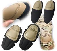 ATAIRSOFT WorldShopping4U Militaire Paintball Elbow Knee Pads Airsoft Combat de Protection Set Équipement de sécurité (DE)
