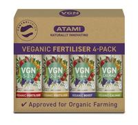 Atami - Fertiliser Veganic 4-PACK - Kit complet d'engrais végétalien - 4 x 250 ml - Engrais organiques, écologiques et naturels pour toutes les phases de croissance des plantes.