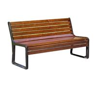 ATAPNLNMTZ Banc de Jardin Extérieur, Banc de Parc en Métal avec Assise Solide et Dossier, Bancs Résistant aux Intempéries pour Parc et Cour(Brown,70.8in/180cm)