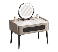 ATAPNLNMTZ Coiffeuse avec Miroir et Éclairage, Petite Table de Maquillage avec Tiroir, 3 Modes D'éclairage, Coiffeuse Gain de Place Idéale pour la Chambre ou Une Fenêtre en Baie(Gray,27.5in/70cm)