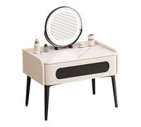 ATAPNLNMTZ Coiffeuse avec Miroir et Éclairage, Petite Table de Maquillage avec Tiroir, 3 Modes D'éclairage, Coiffeuse Gain de Place Idéale pour la Chambre ou Une Fenêtre en Baie(White,19.6in/50cm)