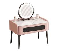 ATAPNLNMTZ Coiffeuse avec Miroir et Éclairage, Petite Table de Maquillage avec Tiroir, 3 Modes D'éclairage, Coiffeuse Gain de Place Idéale pour la Chambre ou Une Fenêtre en Baie(Pink,27.5in/70cm)