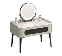 ATAPNLNMTZ Coiffeuse avec Miroir et Éclairage, Petite Table de Maquillage avec Tiroir, 3 Modes D'éclairage, Coiffeuse Gain de Place Idéale pour la Chambre ou Une Fenêtre en Baie(Green,19.6in/50cm)