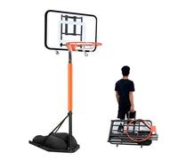 ATAPNLNMTZ Panier de Basketball Pliable et Portable, Panier de Basket Ajustable en Hauteur avec Panneau Roulant pour Entraînement Extérieur et Jardin(White)