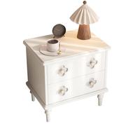 ATAPNLNMTZ Table de Nuit Robuste à Deux Tiroirs, Table de Chevet Idéale pour la Chambre et Le Salon, Idéale pour Ranger et Exposer Vos Objets(White)