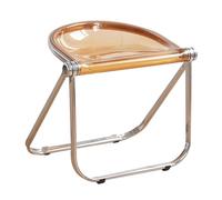 ATAPNLNMTZ Tabouret Haut Pliant en Acrylique Transparent, Chaise Pliable Compacte, Chaises Pliantes pour Salon, Salle de Bain, Solide et Portante(Orange)