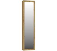 ATARA | Armoire d’entrée avec grand miroir | 180x50x35 cm | Deux étagères + porte-cintres à l’intérieur | Meubles d’entrée