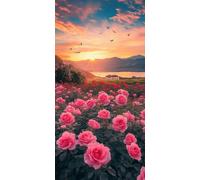 Atardecer Diamond Painting Flor Diamond Painting Niños DIY Kit Punto de Cruz 5D Bordado Manualidades Adultos Pintura Diamante Adultos Mosaico Cuadro Diamantes, para Pared Decoration 60x120cm F - 940