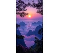 Atardecer Diamond Painting Paisaje Diamond Painting Niños DIY Kit Punto de Cruz 5D Manualidades Adultos Pintura Diamante Adultos Mosaico Cuadro Diamantes, para Pared Home Decoration 100x200cm F - 944