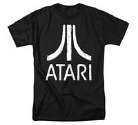 Atari Video Games T-shirt classique avec logo usé pour adulte - Noir - S