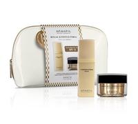 Atashi | Rituel Jeunesse Éternelle | Sérum Anti-Âge L’Essenza Eterna + Crème Hydratante Redensifiante SPF 15 + Trousse en Vernis Blanc Offerte | Rajeunit et Protège Votre Peau | 30 ml + 50 ml