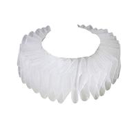 ATATMOUNT Femmes Renaissance élisabéthaine à Volants Faux col en Mousseline de Soie Blanc Clown Cou Ruff Vintage Victorien Halloween Cosplay Costume Accessoires