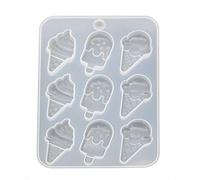 ATATMOUNT Simulé Alimentaire résine Moule Cornets de crème glacée Popsicle Mignon Alimentaire Porte-clés Pendentif Silicone résine Moule Bijoux Faisant des Outils