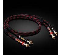 ATAUDIO-Câble Audio Stéréo Premium,Une Paire,HiFi,RCA,Amplificateur,DVD,Haute Qualité,6N,ODavid,éventuelles DIF,2RCA,Mâle vers 2RCA,Mâle - Type Red-Black R(Net)-3M