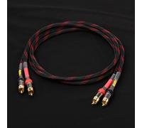 ATAUDIO-Câble Audio Stéréo Premium,Une Paire,HiFi,RCA,Amplificateur,DVD,Haute Qualité,6N,ODavid,éventuelles DIF,2RCA,Mâle vers 2RCA,Mâle - Type Red-Black(Net)-3M