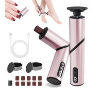 ATAUSD Râpe électrique 5 en 1 pour callosités et callosités - Design pliable - Pour enlever les callosités et les callosités - Pour enlever les callosités - Or rose