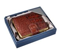 ATAVSADN Étui À Cigarettes en Cuir, Cadre en Métal pour Cigarette De 10 Pièces 84 Mm, Boîte À CigarettesBrown,One Size