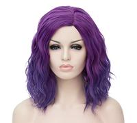 ATAYOU® Court Bleu Ombre Perruque Synthétique Cosplay Ombre Bob Perruques Pour Les Femmes Déguisements Avec 1 Chapeau De Perruque Gratuit (Violet à Bleu Ombre)