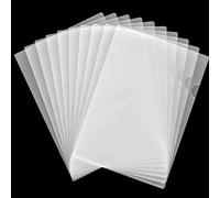 ATB-Foger Lot de 24 Pochettes Plastiques Transparentes avec Ouverture sur le Dessus et le Côté pour Bureau, École, Travail, Rapport, Présentation, Projet de Documents