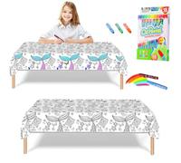 ATBEAMEN Nappe à Colorier Géant pour Enfants - Papier Dessin Géant DIY avec Feutres (Sirène)