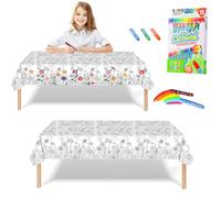 ATBEAMEN Poster géant à colorier pour enfants, 119,4 x 180,3 cm, affiches de coloriage avec 18 stylos de peinture, poster éducatif, couverture de table, art mural pour garçons et filles, anniversaire