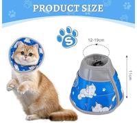 ATBUSS 1 Anneau De Protection pour Chat Et 1 Collier Bleu, Housse De Protection Postopératoire pour Animaux De, Outil De Protection du Cou,Contre Les Léchages Et Les Morsures d'animaux De Compagnie.