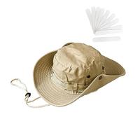 ATBUSS 1 bonnet d'alpinisme beige avec 10 taches blanches qui absorbent la transpiration, chapeau de soleil d'été à large bord, protection UV, visière respirante, convient pour la pêche, la randonnée