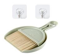 ATBUSS 1 mini pelle à poussière et kit de brosses avec 2 crochets, kit de brosse de table portable, petit kit de nettoyage pour balai et pelle à poussière, nettoyant pour la saleté de table, convient