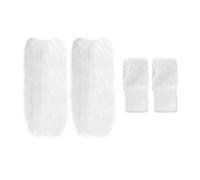 ATBUSS 1 Paire De Couvre-Pieds En Similicuir Blanc Et 1 Paire De S, Leggings En Peluche Mignons Et Cool, Housse De Protection Résistante Au Froid Épaissie En Hiver, Accessoires Chauds En Hiver.