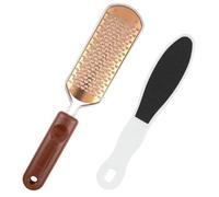 ATBUSS 1 Pièce De Broyeur De Pieds En Acier Inoxydable Et 1 Pièce De Lime À Pieds, Outils De Pédicure Professionnels, Limes Exfoliantes Pour Les Pieds, Accessoires Pour Ongles En Or Rose.