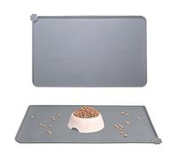 ATBUSS 1 Tapis d'alimentation Gris pour Animaux De Compagnie (48 Cm * 30 Cm), Tapis De Nourriture pour Animaux De Compagnie, Plateau De Bol pour Animaux De Compagnie
