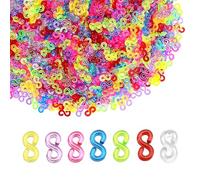 ATBUSS 1000 pièces accessoire de ceinture, boucles de bande élastique en forme de S, bijoux de bricolage pour attacher des accessoires avec bracelet en sangle (colorés)