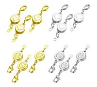 ATBUSS 12 Pièces D'Accessoires De Bijoux Magnétiques, Boucle De Connexion De Bracelet en Métal, Convertisseur De Boucle Magnétique en Forme De Cœur, Argent.