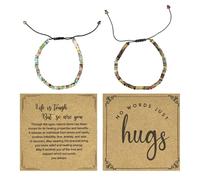 ATBUSS 2 Bracelets avec Cartes, Bracelets Tressés en Pierre Naturelle, Décorations À La Main Exquises, Adaptées À Un Usage Quotidien, Cadeaux d'amis.