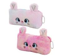 ATBUSS 2 Pièces De Trousse À Crayons en Peluche, Trousse À Crayons Chaton Mignon, Boîte De Papeterie pour Enfants, Sac De Rangement Léger De Grande Capacité, Cadeaux De Vacances pour Étudiants.