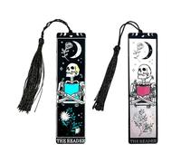 ATBUSS 2 Signets De Cartes De Tarot Squelette, Signets De Style Gothique, Artefacts De Lecture Quotidiens, Cadeaux d'amoureux De Signets, Adaptés Aux Livres Et Aux Agendas.