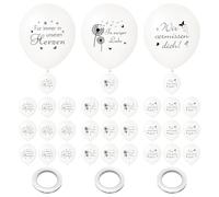 ATBUSS 30 Ensembles De Ballons sur Le Thème des Funérailles, 3 Rouleaux De Rubans De Décoration De Ballons, des Ballons Commémoratifs Allemands pour Les Morts Et des Décorations De Deuil D'Église.