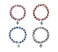 ATBUSS 4 Bracelets Yeux du Diable, Bracelets De Perles Yeux Bleus, Accessoires De Perles, Bracelets De Couple, Accessoires De Mode.